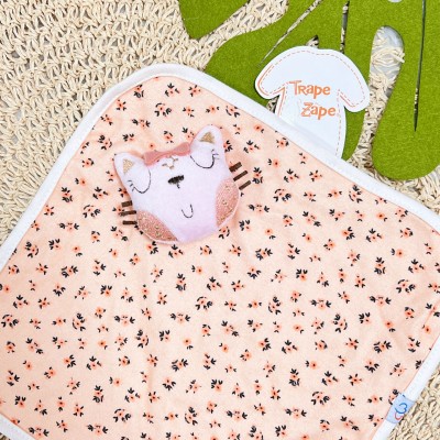 Naninha Enxoval - Gatinha com Mini Flores - Rose e Rosa